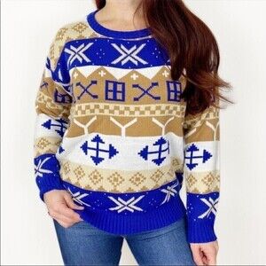 NEW NWT TRENDOLOGY Winter Nordic Fair Isle Crewneck Pullover Sweater Large